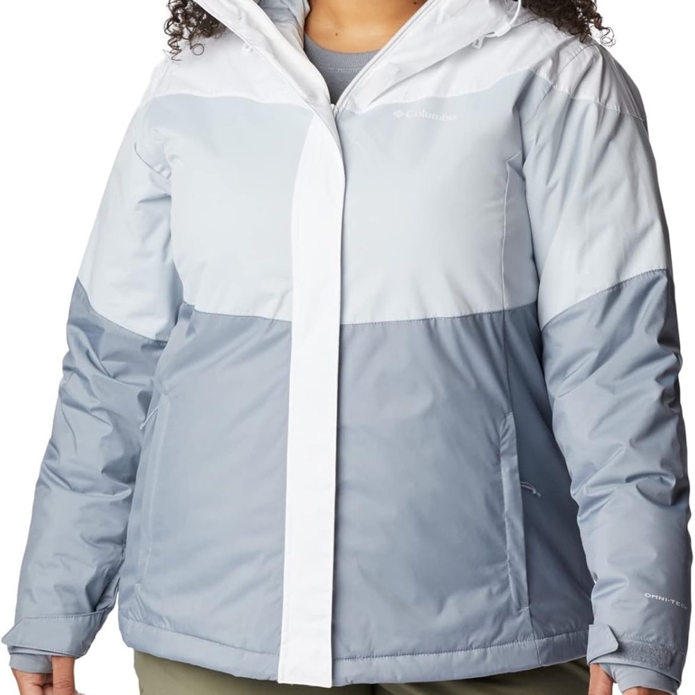 Columbia Women's Two-Tone Puffer Jacket - Light Blue and White